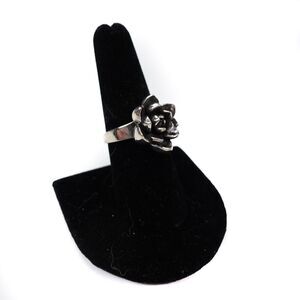 King Baby Studio Blue Star Flower Ring USA .925 Silver Size 8